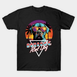 Retro Wave American Bulldog Hot Dog Shirt T-Shirt